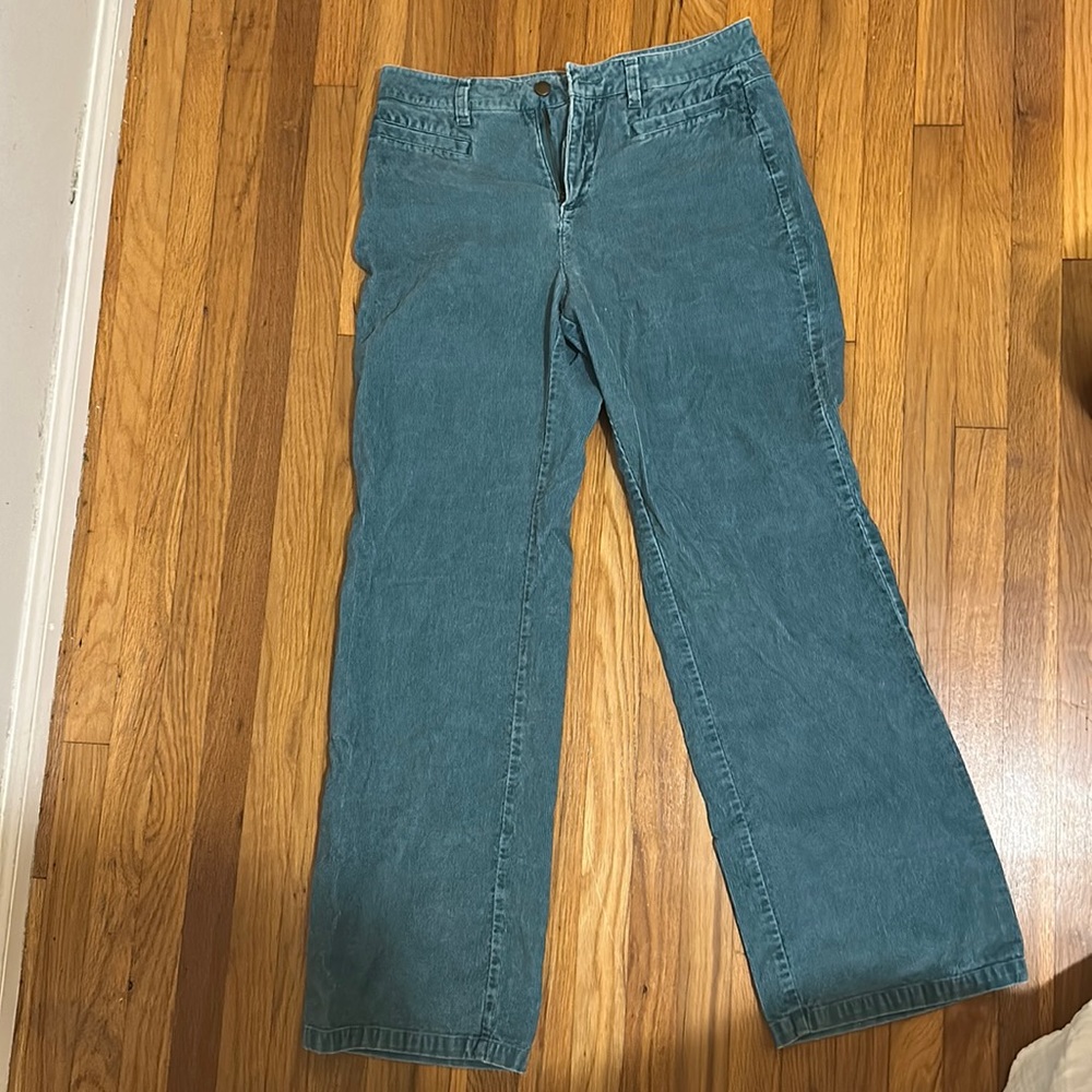 Roxy Slightly Flared Light Turquoise Corduroy Pan… - image 1